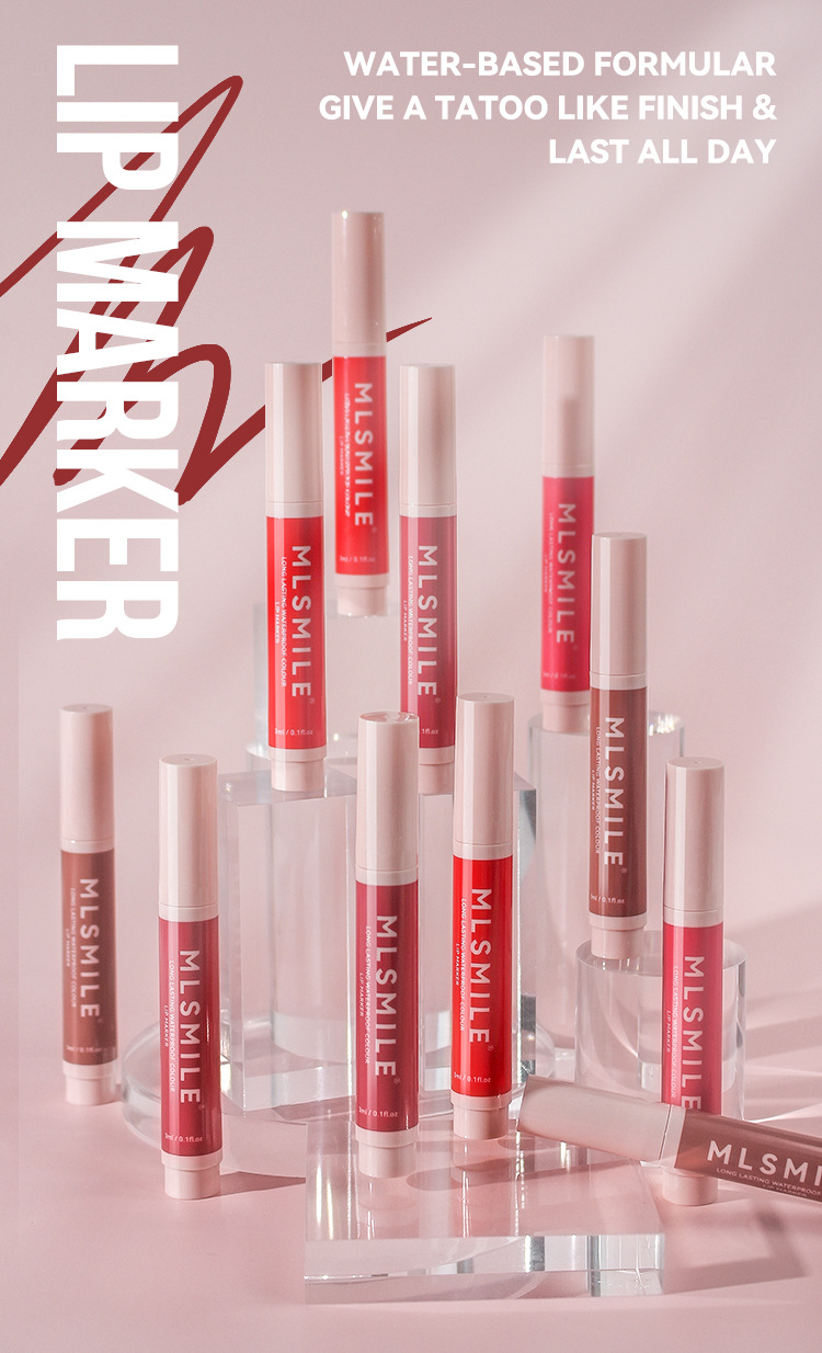 Matte Foggy Marker Liquid Lipstick Non-Staining Lip Gloss Waterproof Fadeless Lip Liner Lip Glaze