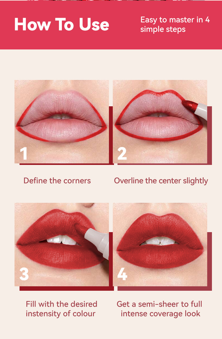 Matte Foggy Marker Liquid Lipstick Non-Staining Lip Gloss Waterproof Fadeless Lip Liner Lip Glaze view 5