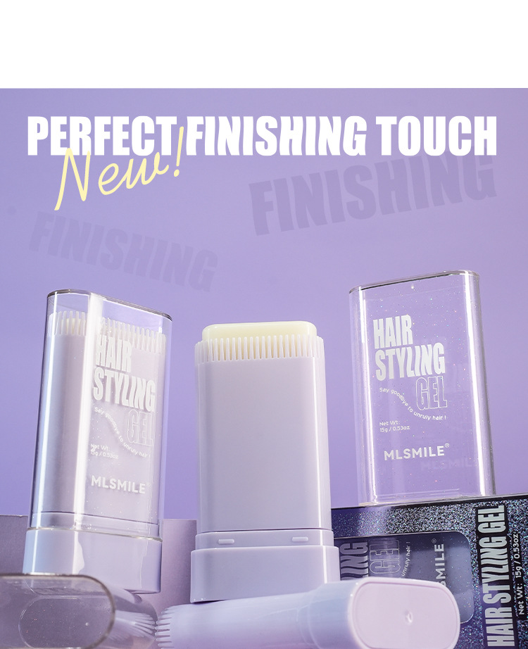 MLSMILE hair wax stick comes with comb teeth for long-lasting shaping, hair breaking and finishing cream, a foreign trade hair breaking tool