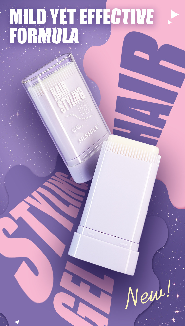 MLSMILE hair wax stick comes with comb teeth for long-lasting shaping, hair breaking and finishing cream, a foreign trade hair breaking tool