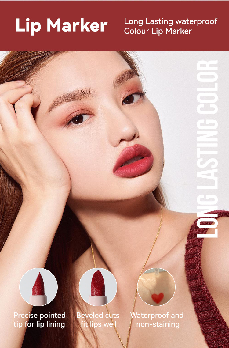 Matte Foggy Marker Liquid Lipstick Non-Staining Lip Gloss Waterproof Fadeless Lip Liner Lip Glaze view 4