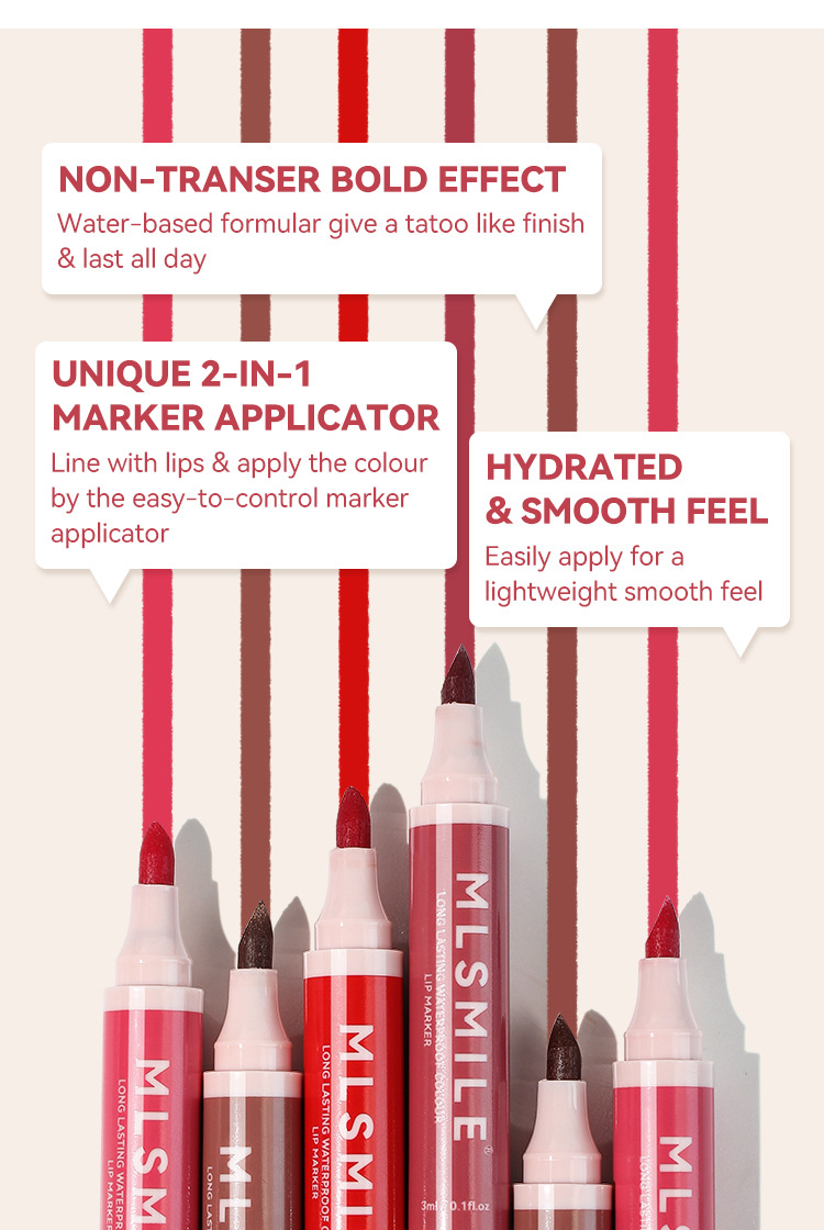 Matte Foggy Marker Liquid Lipstick Non-Staining Lip Gloss Waterproof Fadeless Lip Liner Lip Glaze view 2