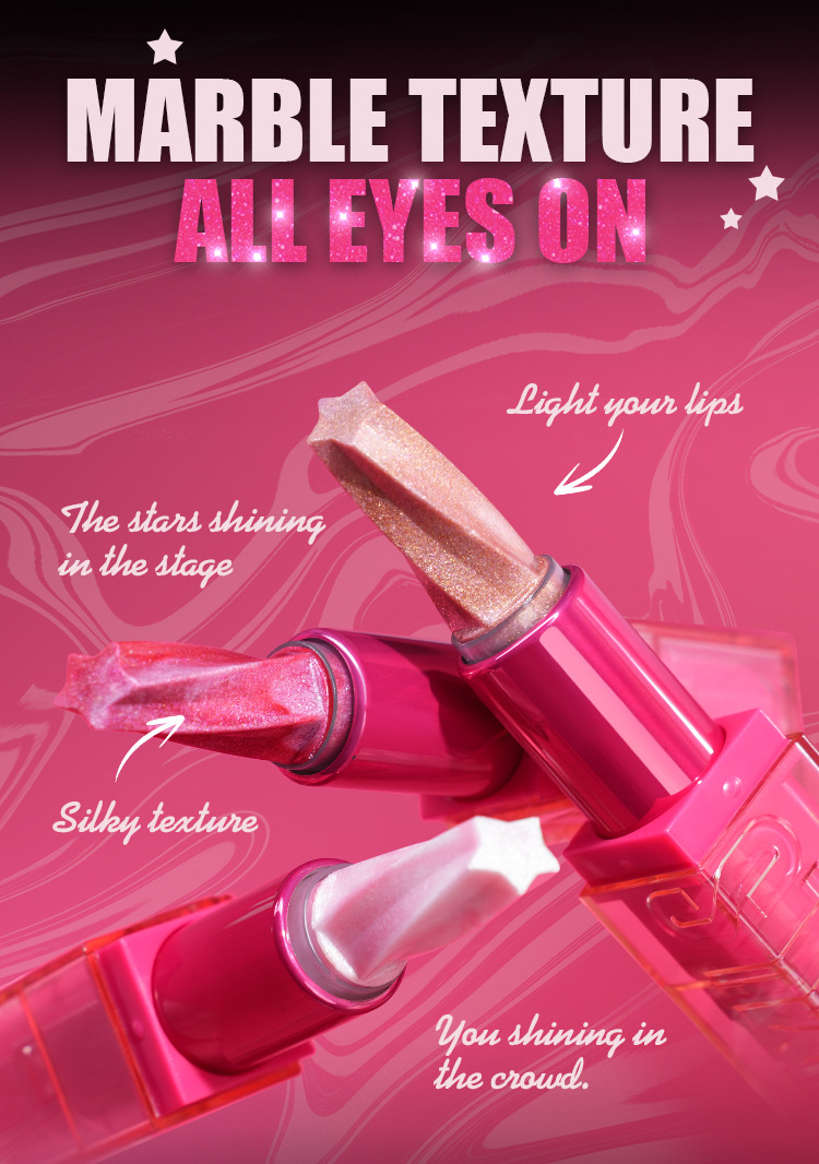 Spiral Five pointed Star Pearl Lipstick Moisturizing lipstick view 5