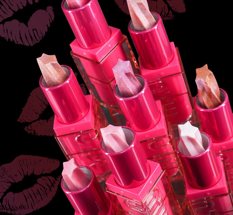 Spiral Five pointed Star Pearl Lipstick Moisturizing lipstick