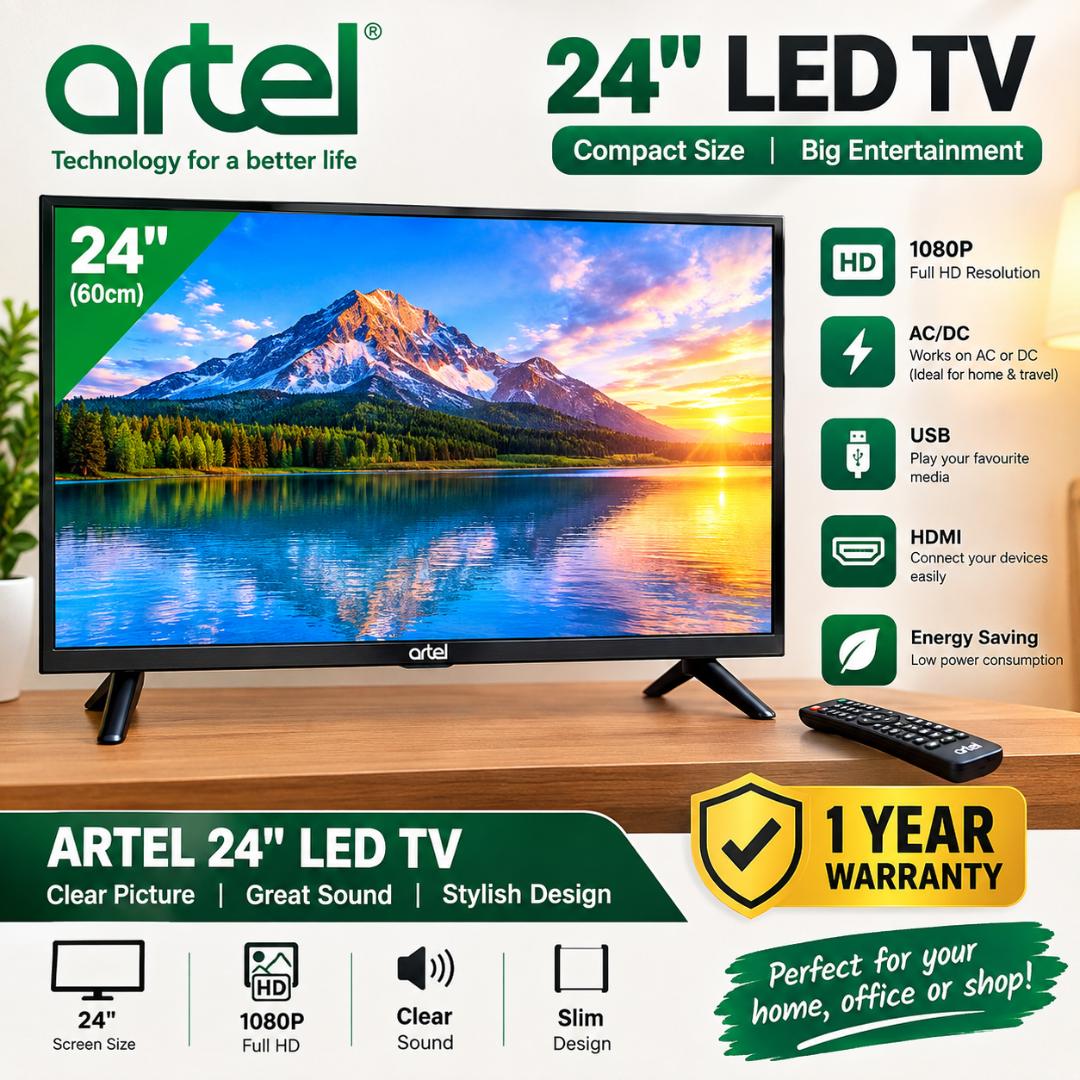 Artel  Digital TV LED 1080P HD Digital Television - AC/DC Dual Power, Energy Saving, 12 Months Warranty (AT-2200D