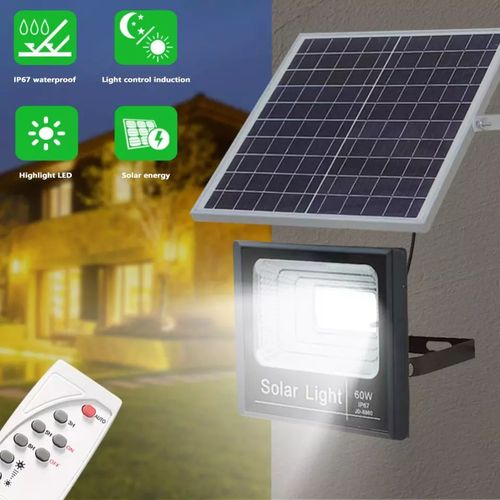 🎇Solar Light Solar Light 60W Black Solar Floodlight - Remote Control, Waterproof, 14.76"x14.76"‼️🎇Super Bright Solar Floodlight is a powerful outdoor lighting solution designed to illuminate your sp