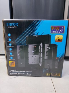 Clear sound quality:‼️‼️Enkor 3.1CH HOME THEATRE SOUND SYSTEM 8000W🍂this Speaker system was made to impress with a high sound quality that will ensure you enjoy the good music that you love listening