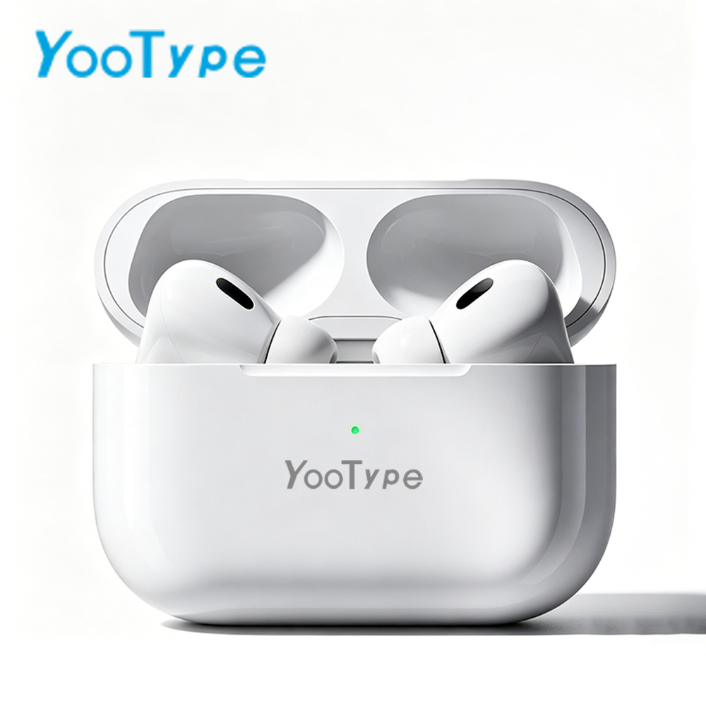 YooType Wireless Bluetooth Earbuds 5.3 Triple Noise Cancellation Headphones Hi-Res Audio Stereo Sound 5H Playtime Multi-Size Ear Tips White In Ear Sports Earphones with Mic Touch Control iOS Android