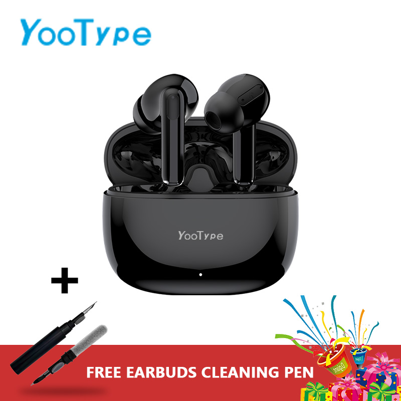 Wireless Earbuds Bluetooth 5.4 YooType ENC Stereo Earpods with Microphone Deep Bass Noise Suppression In Ear 20 Hours Operation 300mAh Sport Earphones for iOS Android Windows Mobile Phones Black