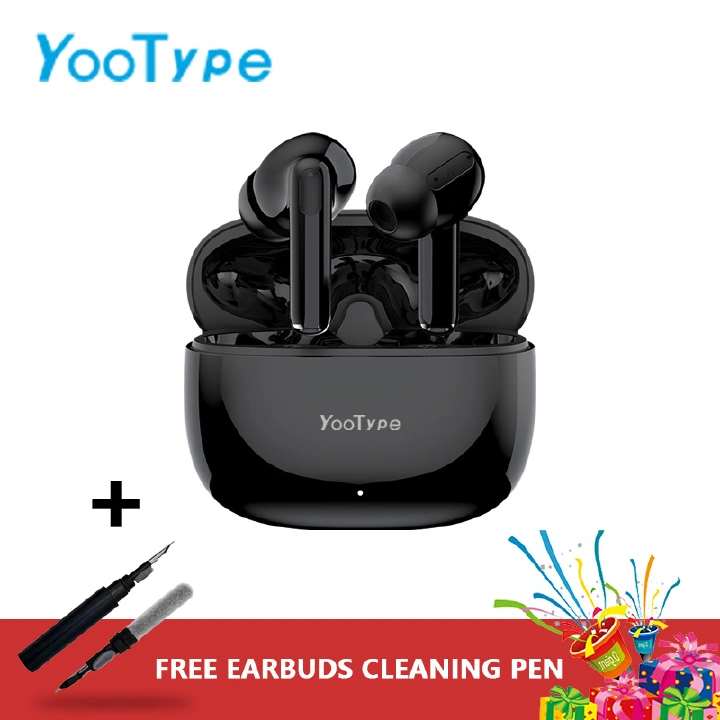 Wireless Earbuds Bluetooth 5.4 YooType ENC Stereo Earpods with Microphone Deep Bass Noise Suppression In Ear 20 Hours Operation 300mAh Sport Earphones for iOS Android Windows Mobile Phones Black