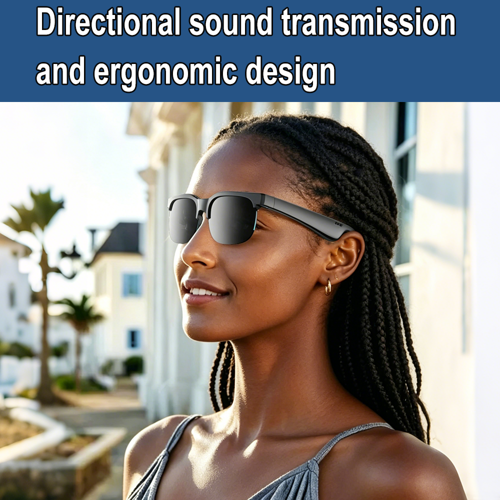 YooType YJ-02 Smart Glasses Audio Wireless Bluetooth Sunglasses Open Ear Mic Calling Music IPX4 Waterproof Polarized UV400 Outdoor Travel Driving Cycling Sport Headphones for Men Women iOS Android