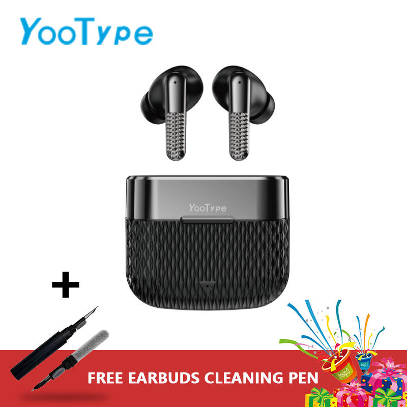 YooType K25 Wireless Earbuds Bluetooth 5.4 Hi-Fi Stereo Deep Bass Headphones 12H Playtime Waterproof Sport Earphones with Mic Crystal Clear Call Universal for iPhone Android Black Headsets