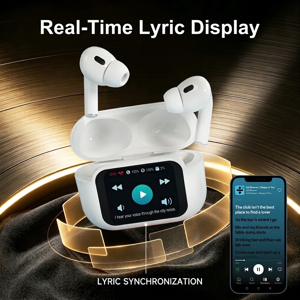 YooType E11 Smart Touch Screen APP Control ANC ENC Wireless Earphones 40H Playtime Find Earbuds TWS Earpods for iPhone Tecno [+Free Cleaning Pen]