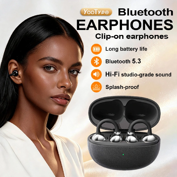 [New Arrival]Open Ear Clip Wireless Bluetooth 5.3 Earphones TWS Stereo Earbuds YooType K11 HiFi Sound 20H Playtime for iPhone Tecno Android