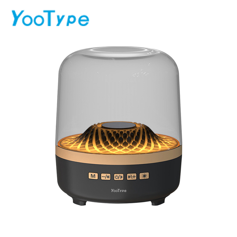 Portable Bluetooth Speaker YooType RGB Colorful Lights Wireless Soundbox Super High Bass Crystal Clear Stereo TWS USB TF Card AUX Support 360 Surround Sound Outdoor Party Home Black Gold