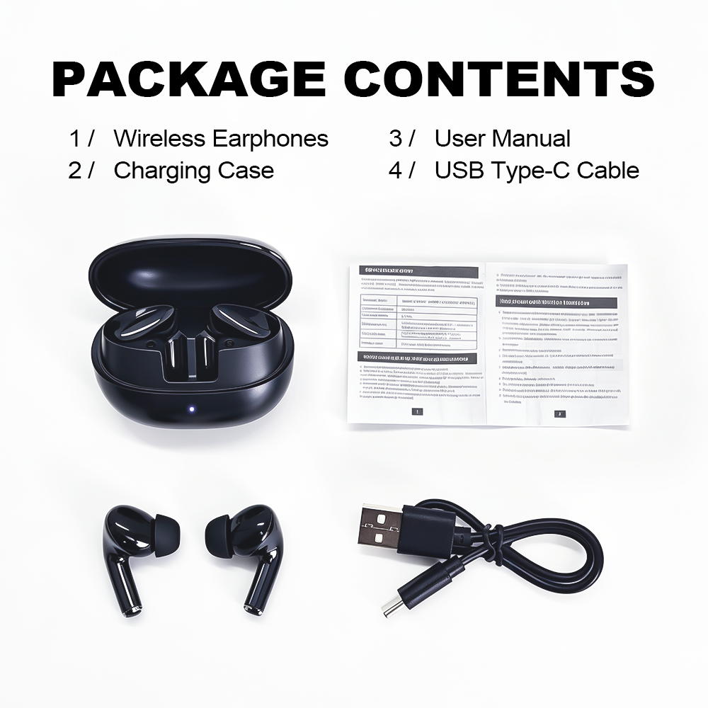 YooType K29 Wireless Bluetooth Earphones TWS 60ms Low Latency In-Ear Earbuds HiFi Stereo 300mAh Earpods for iPhone Android
