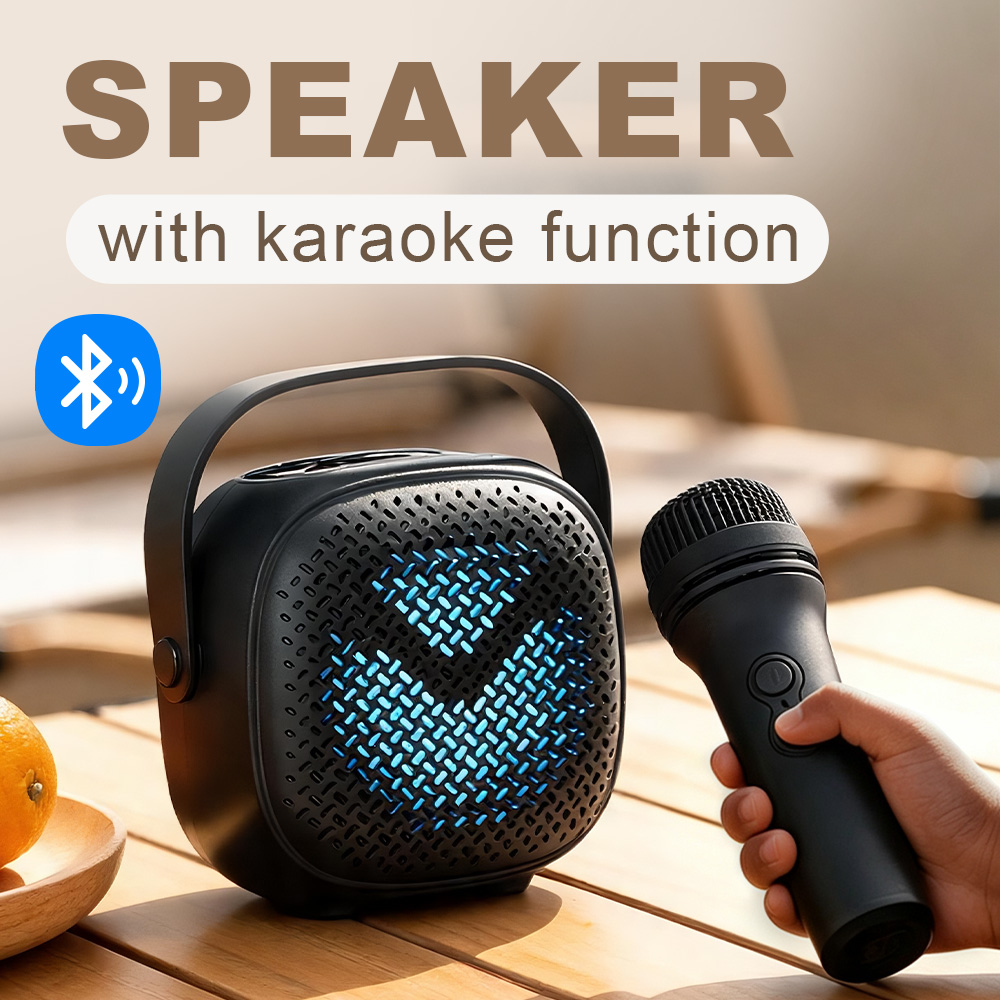 SUPER OFFER! Karaoke Wireless Speaker Portable Bluetooth Speaker YooType Microphone RGB LED Lights Super Bass Bluetooth Soundbox TWS USB TF Outdoor Party Speaker Home Entertainment Long Battery Life