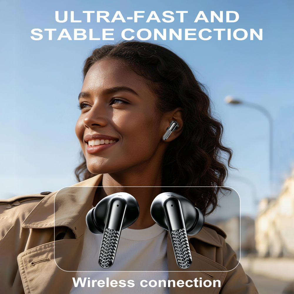 YooType K25 Wireless Bluetooth 5.4 Earphones TWS Stereo Earbuds Hi-Fi Studio Sound Premium Textured Design for iPhone Tecno Android