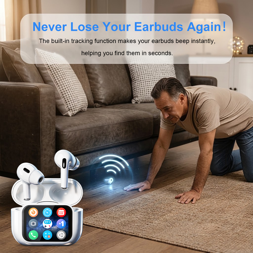 YooType E11 Smart Touch Screen ANC ENC True Wireless Earbuds Find Earbuds Bluetooth 5.4 Low Latency for iPhone Tecno