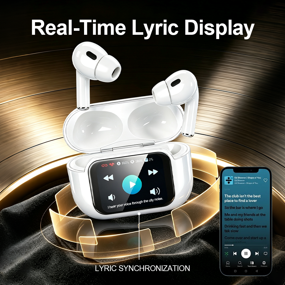 YooType E11 Smart Touch Screen ANC ENC True Wireless Earbuds Find Earbuds Bluetooth 5.4 Low Latency for iPhone Tecno