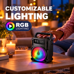 YooType Handheld Portable Bluetooth Speaker 5W Wireless Soundbox RGB Light High Bass FM Radio TWS USB TF Card Playback 360 Surround Sound Outdoor Party Travel Loudspeaker