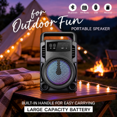 YooType Handheld Portable Bluetooth Speaker 5W Wireless Soundbox RGB Light High Bass FM Radio TWS USB TF Card Playback 360 Surround Sound Outdoor Party Travel Loudspeaker