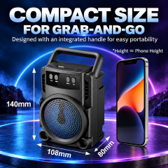 YooType Handheld Portable Bluetooth Speaker 5W Wireless Soundbox RGB Light High Bass FM Radio TWS USB TF Card Playback 360 Surround Sound Outdoor Party Travel Loudspeaker