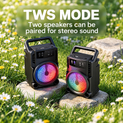 YooType Handheld Portable Bluetooth Speaker 5W Wireless Soundbox RGB Light High Bass FM Radio TWS USB TF Card Playback 360 Surround Sound Outdoor Party Travel Loudspeaker