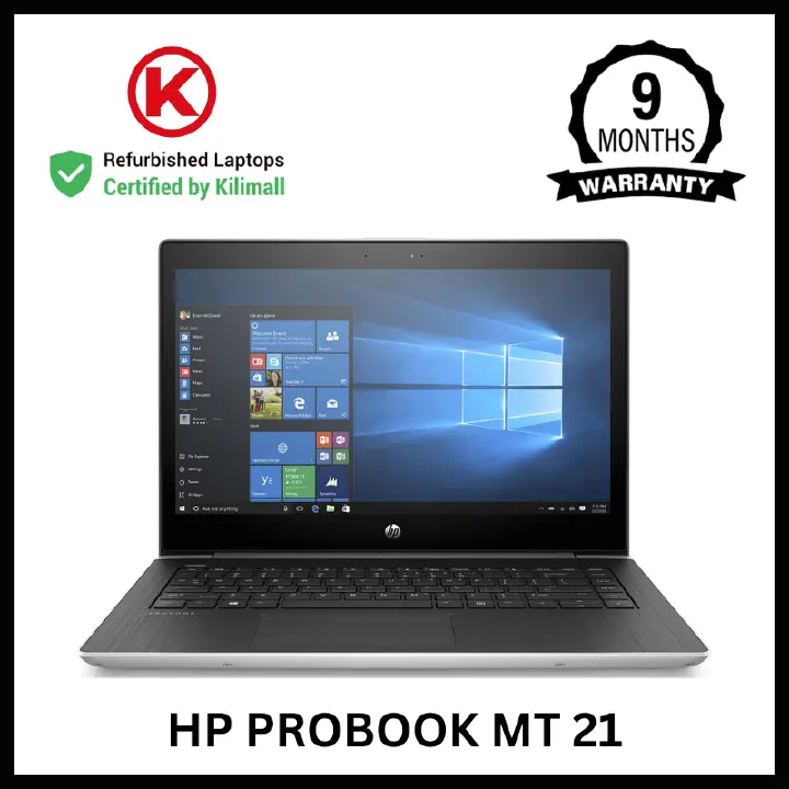 CERTIFIED BY KILIMALL | HP Probook MT 21 6th Generation | 8GB RAM, 128GB SSD | 14 Inch Full HD | Windows 10 Pro | 90% Battery health | 3+ Hours Active Use | MS Office Installed | 9 Months Warranty
