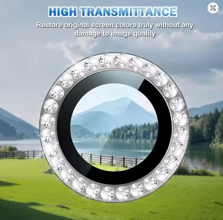 Diamond Camera Lens Protector Shiny/ Glitter Tempered Glass Back Lens Cover Aluminum Metal Ring for Galaxy S22 Ultra, S23 Ultra, S24 Ultra, S25 Ultra, S26 Ultra