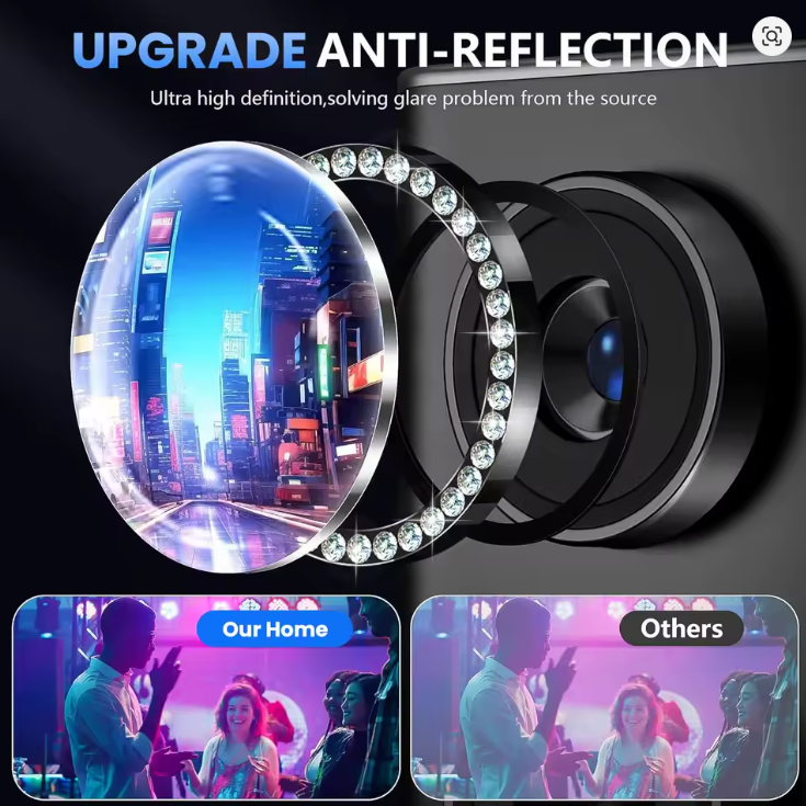 Diamond Camera Lens Protector Shiny/ Glitter Tempered Glass Back Lens Cover Aluminum Metal Ring for Galaxy S22 Ultra, S23 Ultra, S24 Ultra, S25 Ultra, S26 Ultra