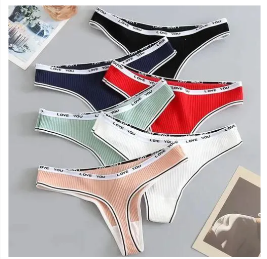 Love You Pure Cotton Underwear Sexy Thong Women Panties Ladies Panty/ Under wear Fits Hips (36-41inc)