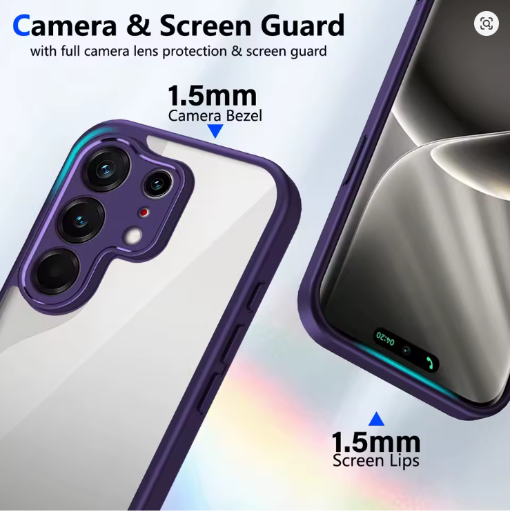 Tecno Camon 50/ Camon 50 Pro/ Camon 50 Ultra Cover Luxury Shockproof Heavy Protection Transparent Phone Case with Black Edges Clear and Colorless Heavy Protection Soft Bumper Cover