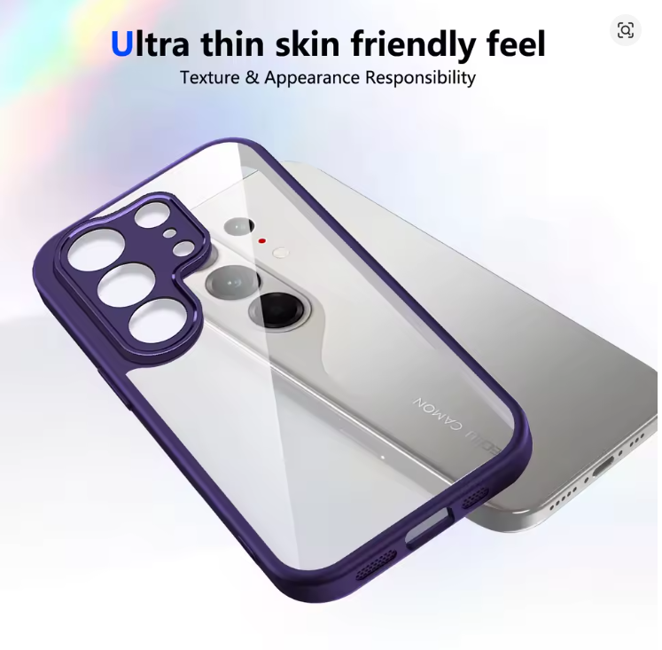 Tecno Camon 50/ Camon 50 Pro/ Camon 50 Ultra Cover Luxury Shockproof Heavy Protection Transparent Phone Case with Black Edges Clear and Colorless Heavy Protection Soft Bumper Cover