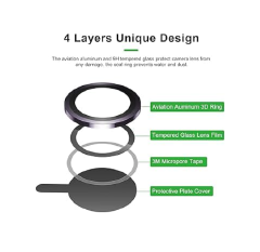 TECN0 Camon 50/Camon 50 Pro/Camon 50 Ultra Metal Ring Camera Lens Protector