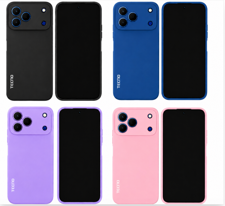 Tecno Spark 50 Original Silicone Maximum Protection Phone Case/Cover available in Black, Blue, Light purple(lilac) & Pink