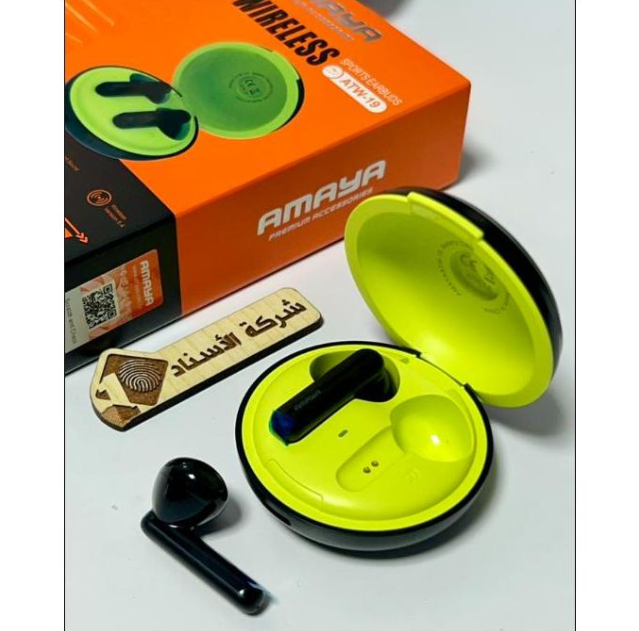 Amaya ATW-19 Wireless Sports Earbuds, Earpods, Airpods, Headphones – Bluetooth 5.4, 24H Playtime with Active Noise Cancellation - Black