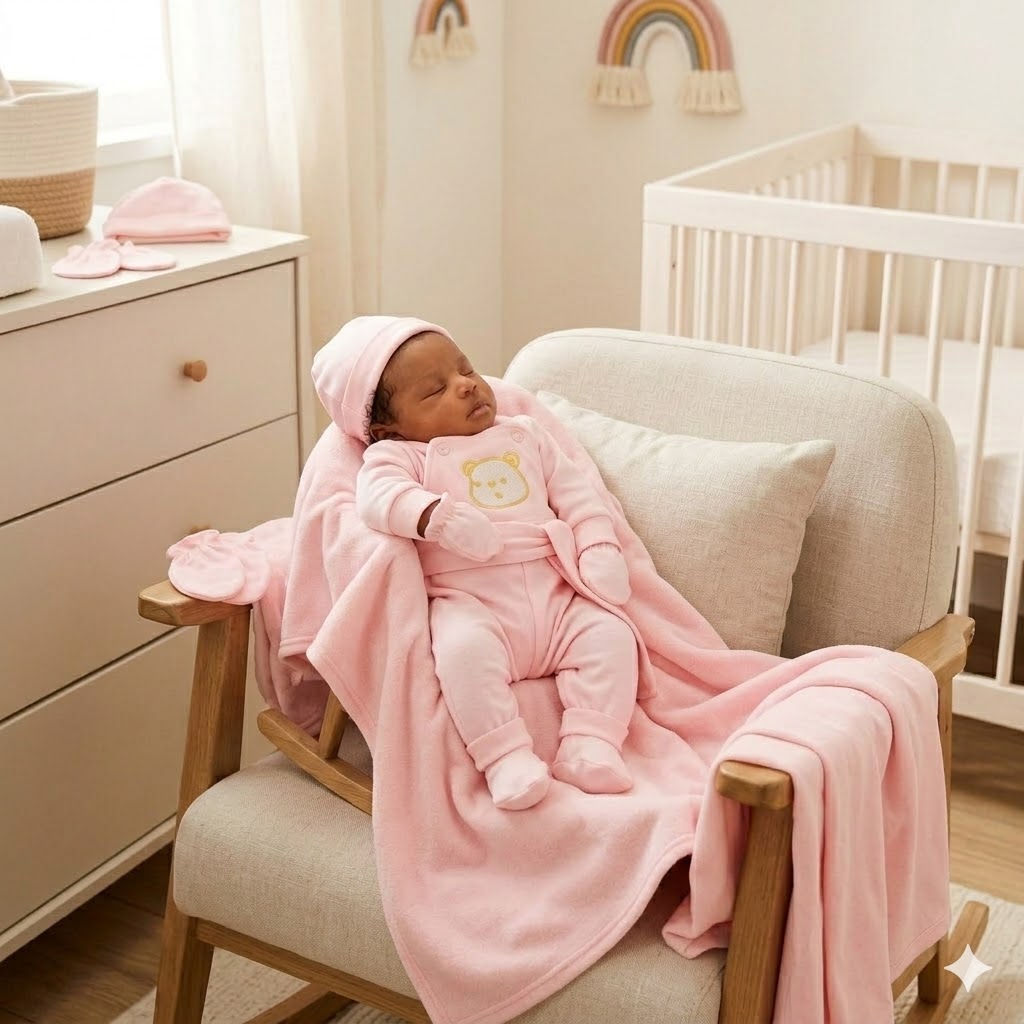 PLAIN COLOURS 11-Piece Newborn Cotton Receiving Set - Breathable Baby Hospital Essentials Kit