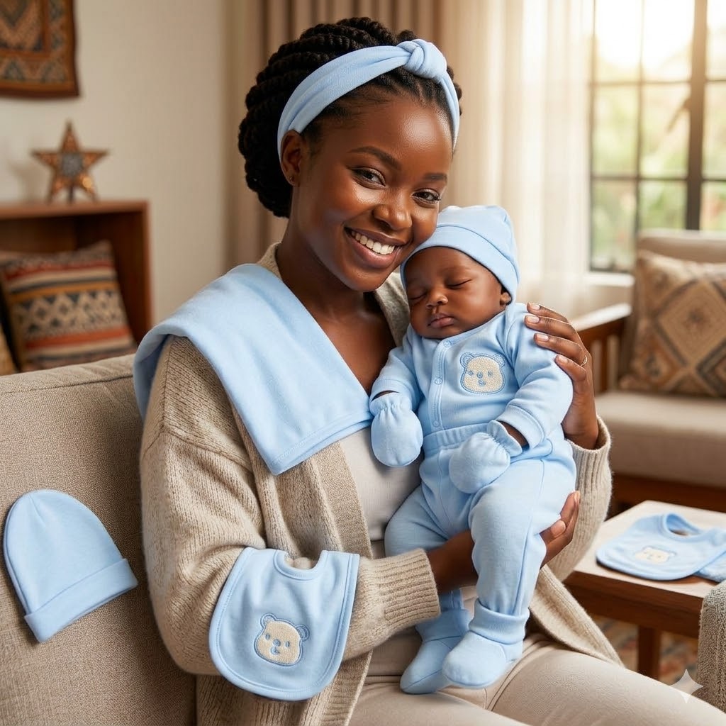11-Piece Cotton Newborn Hospital Set (0-6 Months) - Soft & Warm Receiving Set