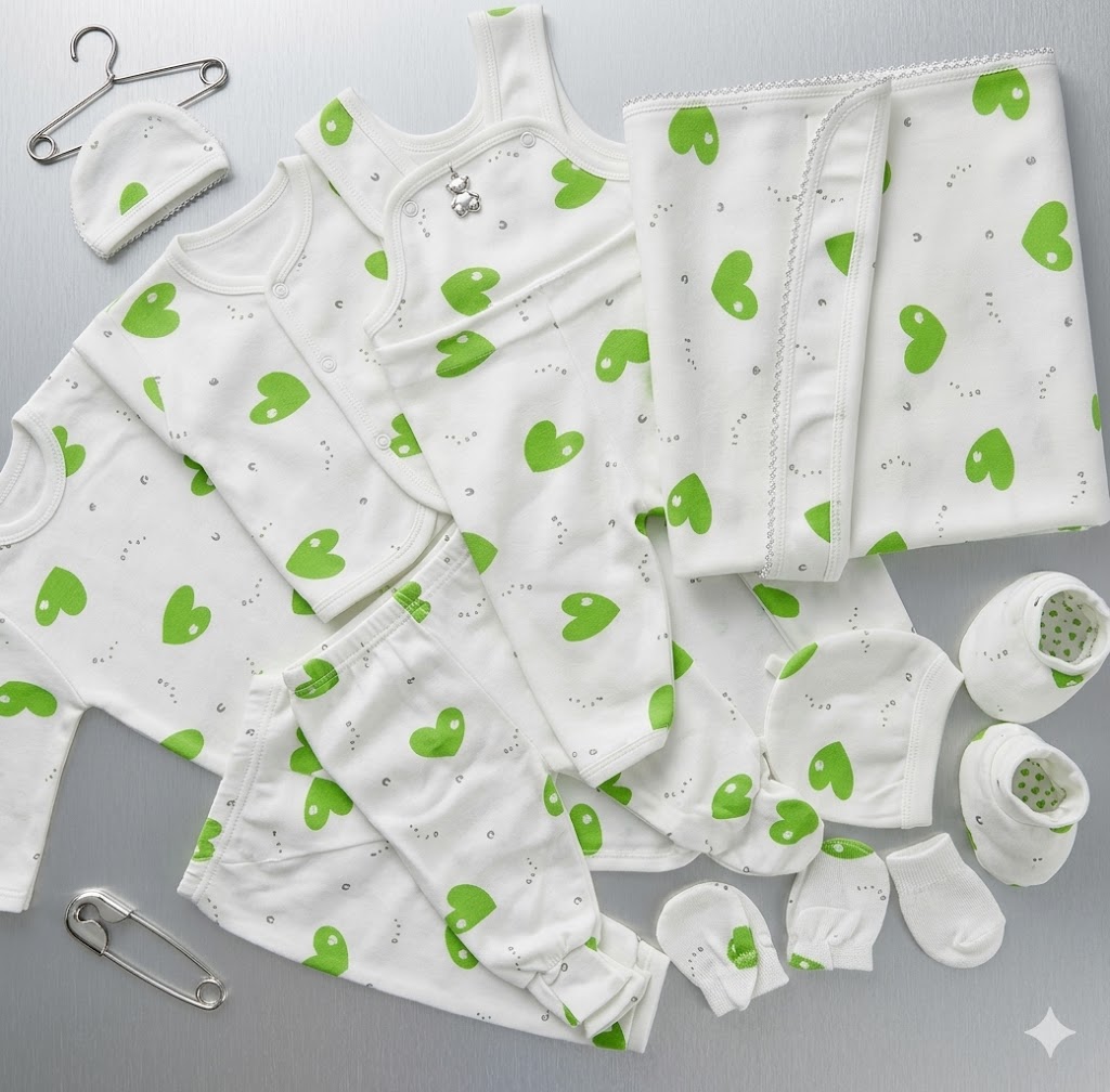 PLAIN COLOURS 11-Piece Newborn Cotton Receiving Set - Breathable Baby Hospital Essentials Kit