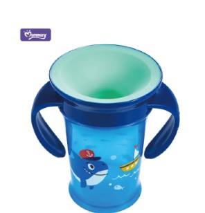MOMEASY 360° Magic Leak-Proof Baby Training Cup Spill-Free Toddler Sippy Cup with Handles (BPA-Free)
