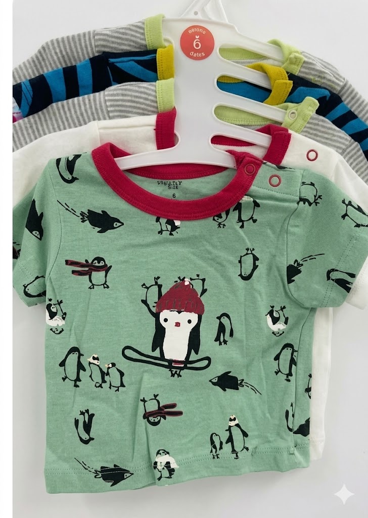 Premium Baby T-Shirt Multipack – Assorted Cute Prints for Boys & Girls age 0-3 months