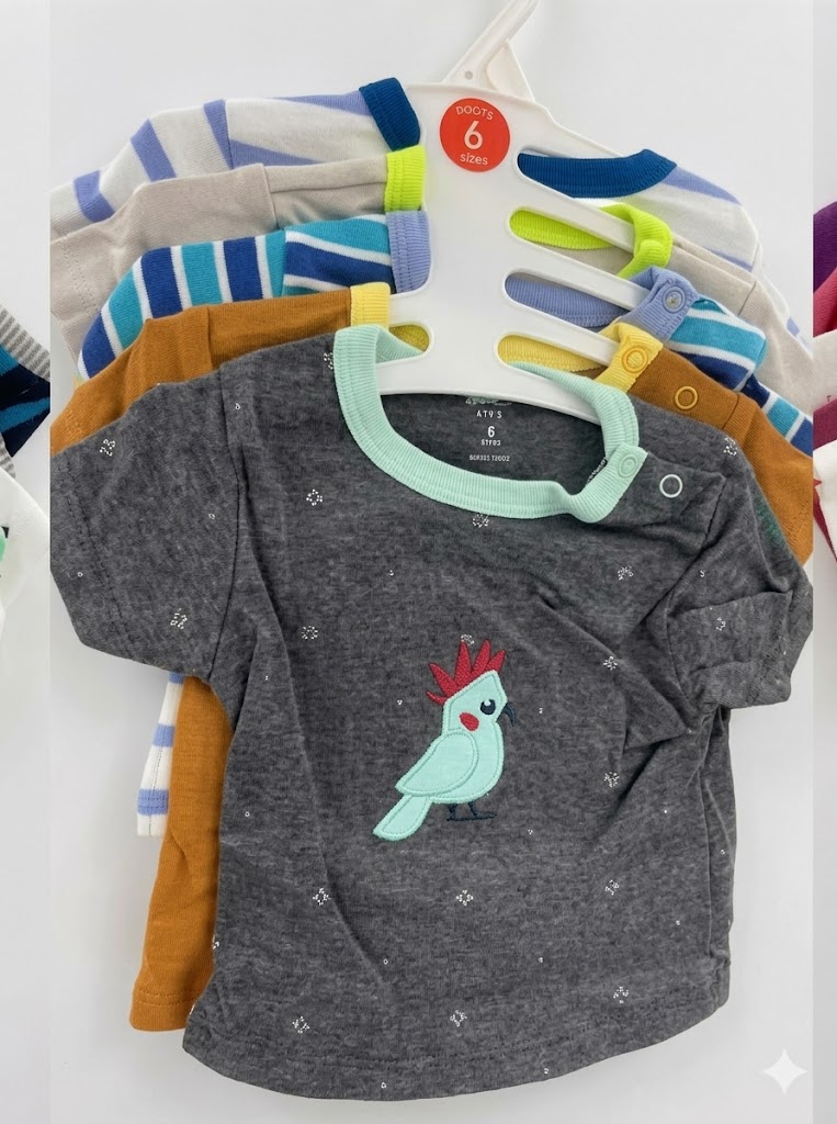 Premium Baby T-Shirt Multipack – Assorted Cute Prints for Boys & Girls age 0-3 months