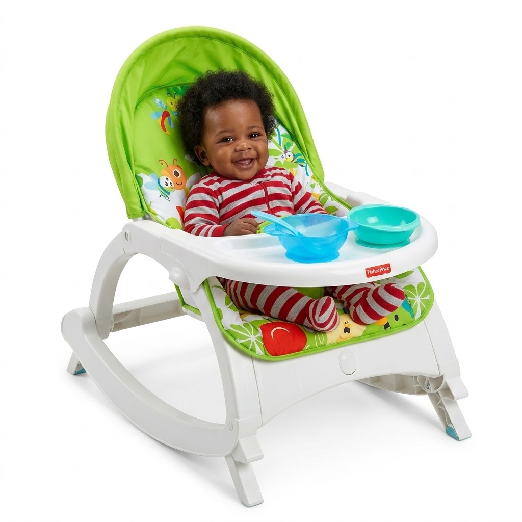 4-in-1 Infant-to-Toddler Portable Baby Rocker – Adjustable Feeding & Soothing Chair
