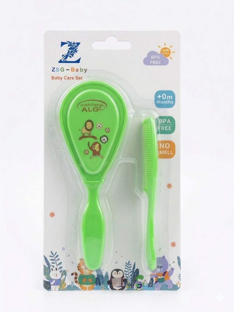 Premium Baby Hair Brush & Comb Set – Soft Bristle Grooming Kit for Infants