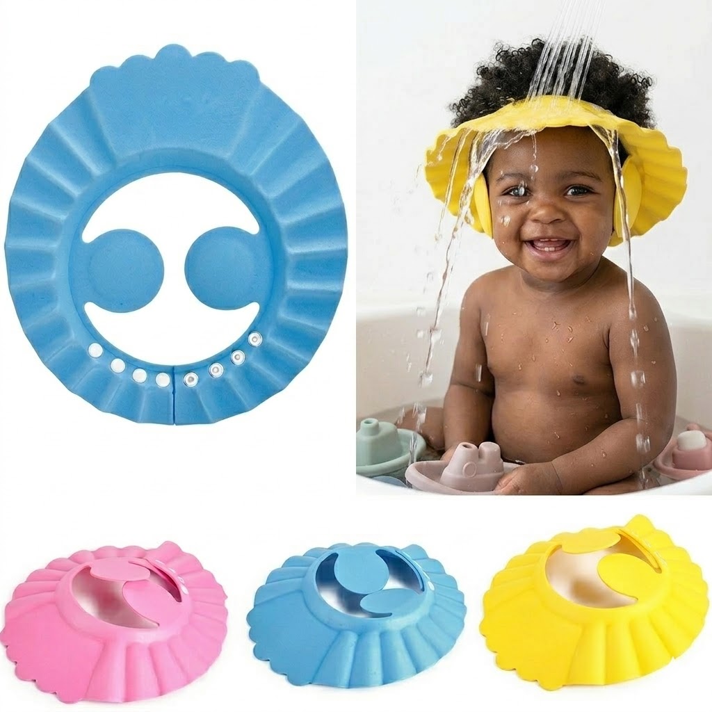 Adjustable Baby Shower Cap – Waterproof Shampoo Shield for Toddlers & Kids