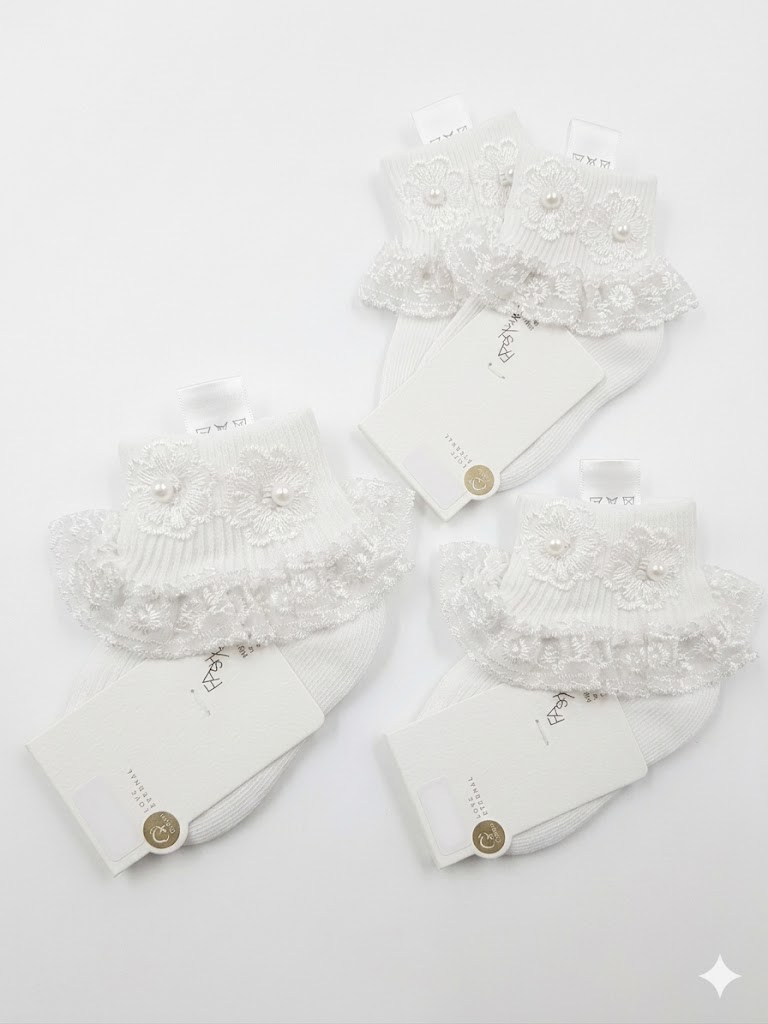 Baby Girls Ruffle Lace Socks Soft Cotton Anti-Slip Princess Ankle Socks