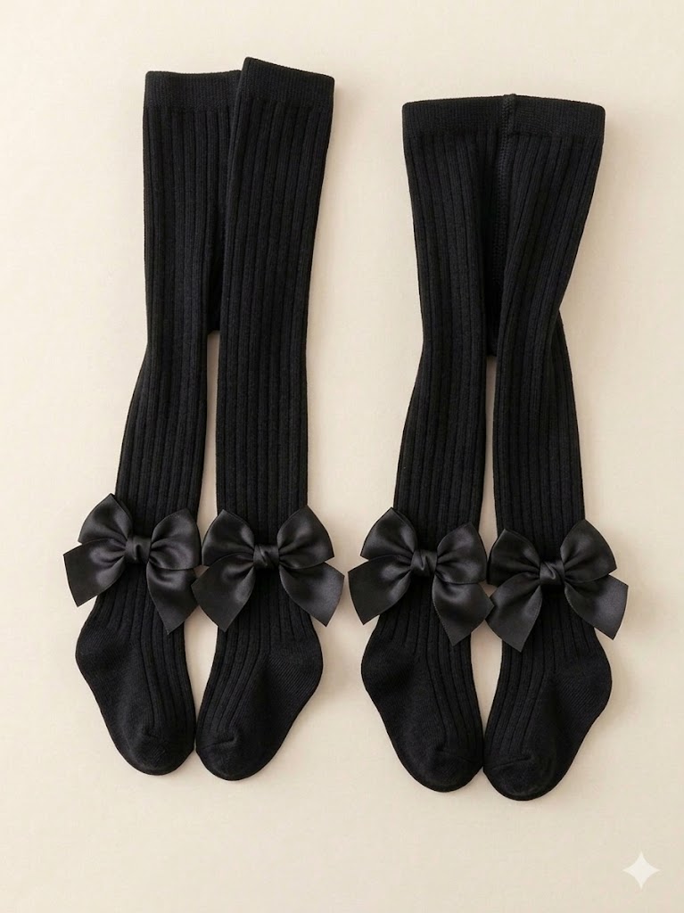 Girls Cotton Footed Tights Soft Stretchy Pantyhose School Uniform Stockings