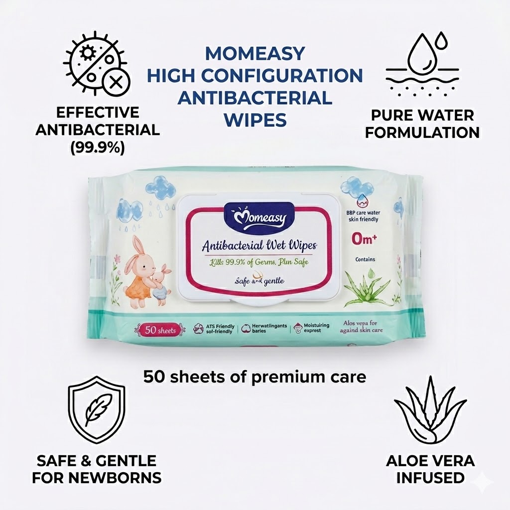 momeasy original Baby Wet Wipes | 0% Alcohol & Fragrance | Soft & Comfortable