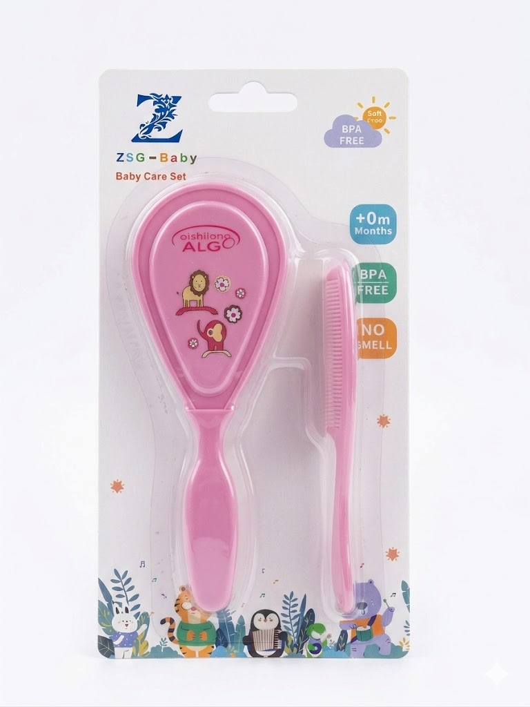 Premium Baby Hair Brush & Comb Set – Soft Bristle Grooming Kit for Infants